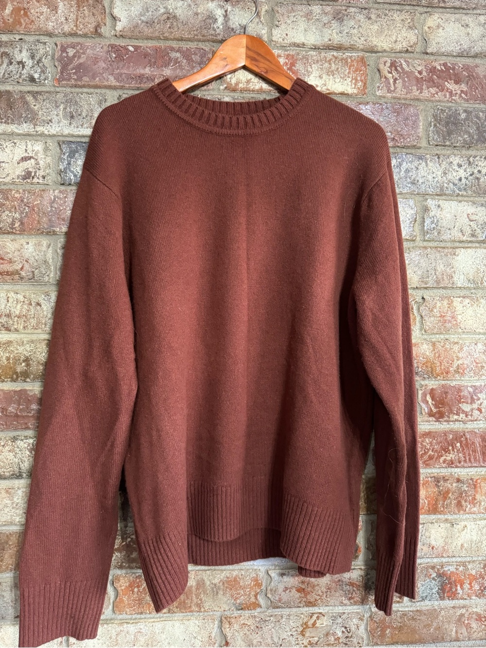 JCrew wool blend classis crewneck in Deep Brown -